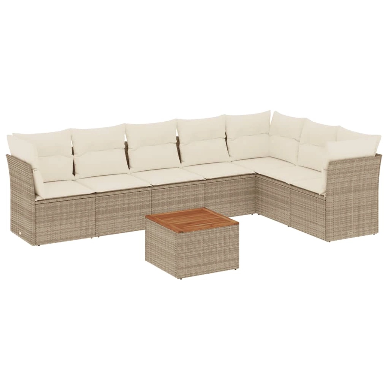vidaXL 8-Tlg Garten-Sofagarnitur mit Kissen Beige Poly Rattan 3256009 günstig online kaufen