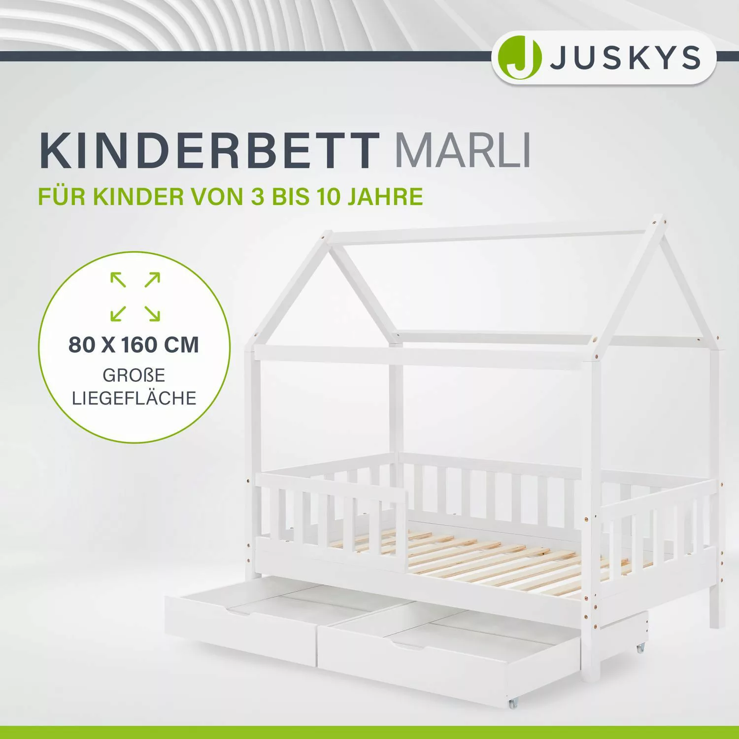 Juskys Kinderbett Marli, 80x160 cm, mit günstig online kaufen