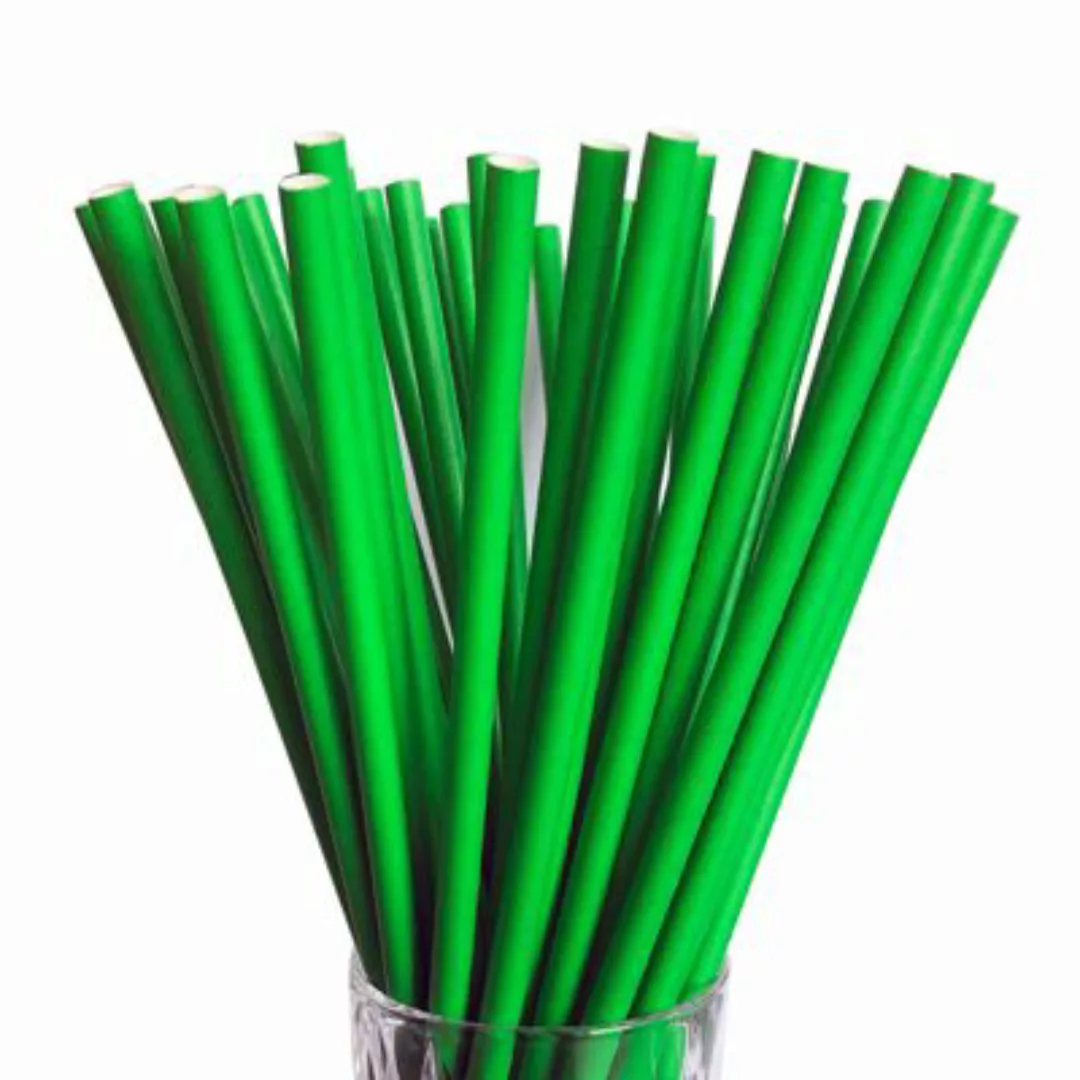LUXENTU Papier Trinkhalm Jumbo 100 Stück grün Trinkhalme günstig online kaufen