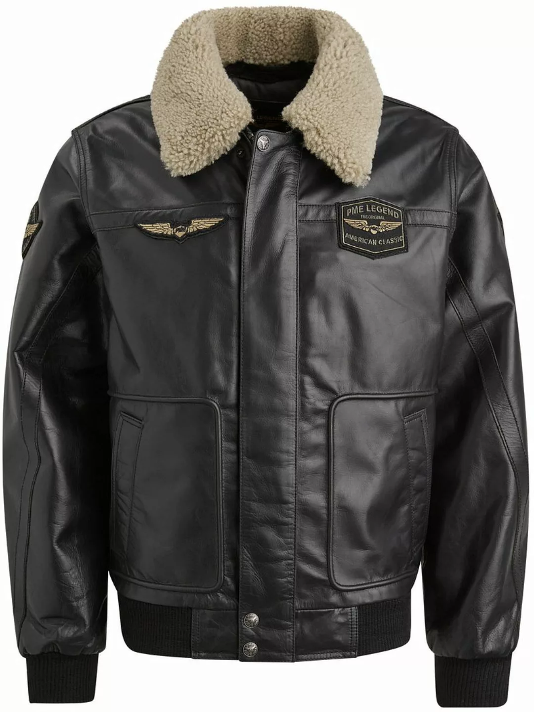 PME Legend Lederjacke Buff Hudson Schwarz - Größe M günstig online kaufen