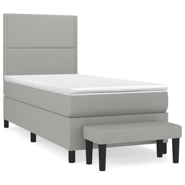 vidaXL Boxspringbett mit Matratze Hellgrau 80x200 cm Stoff1379131 günstig online kaufen