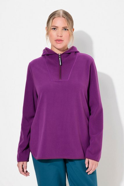 Ulla Popken Sweatshirt Fleece-Troyer kurz Oversized Kapuze Langarm günstig online kaufen