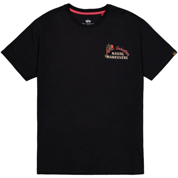 Alpha Industries  T-Shirts & Poloshirts Naval Backprint T-Shirt - black günstig online kaufen