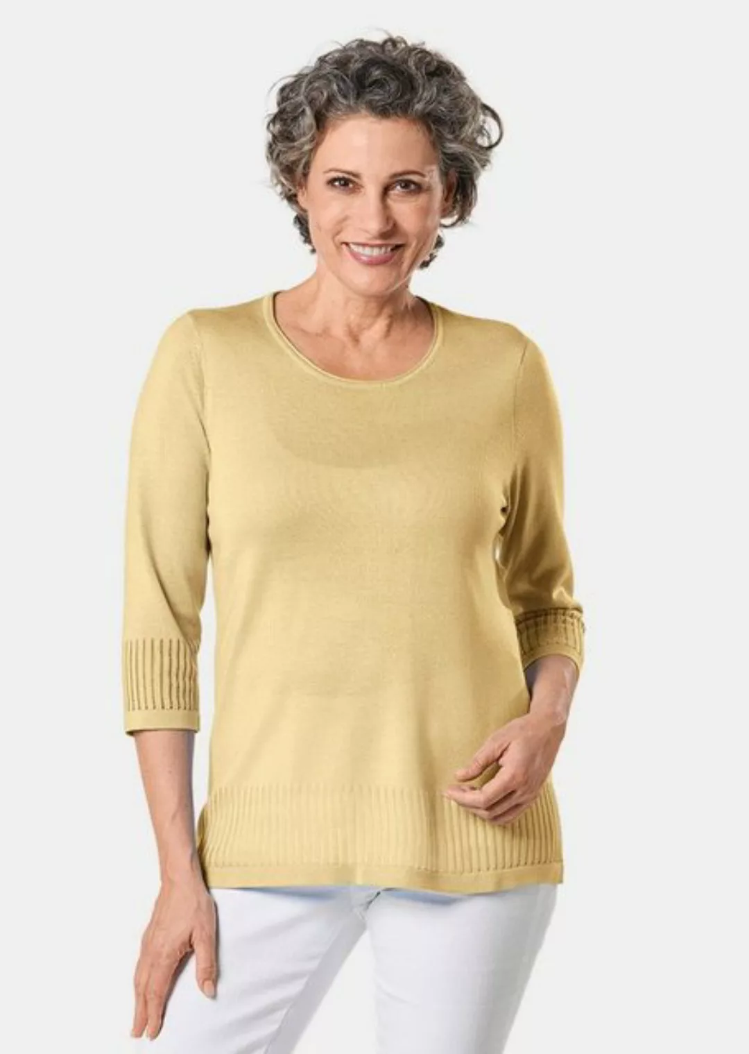 GOLDNER 3/4 Arm-Pullover Gepflegter Ajour-Pullover mit femininen Durchbrüch günstig online kaufen