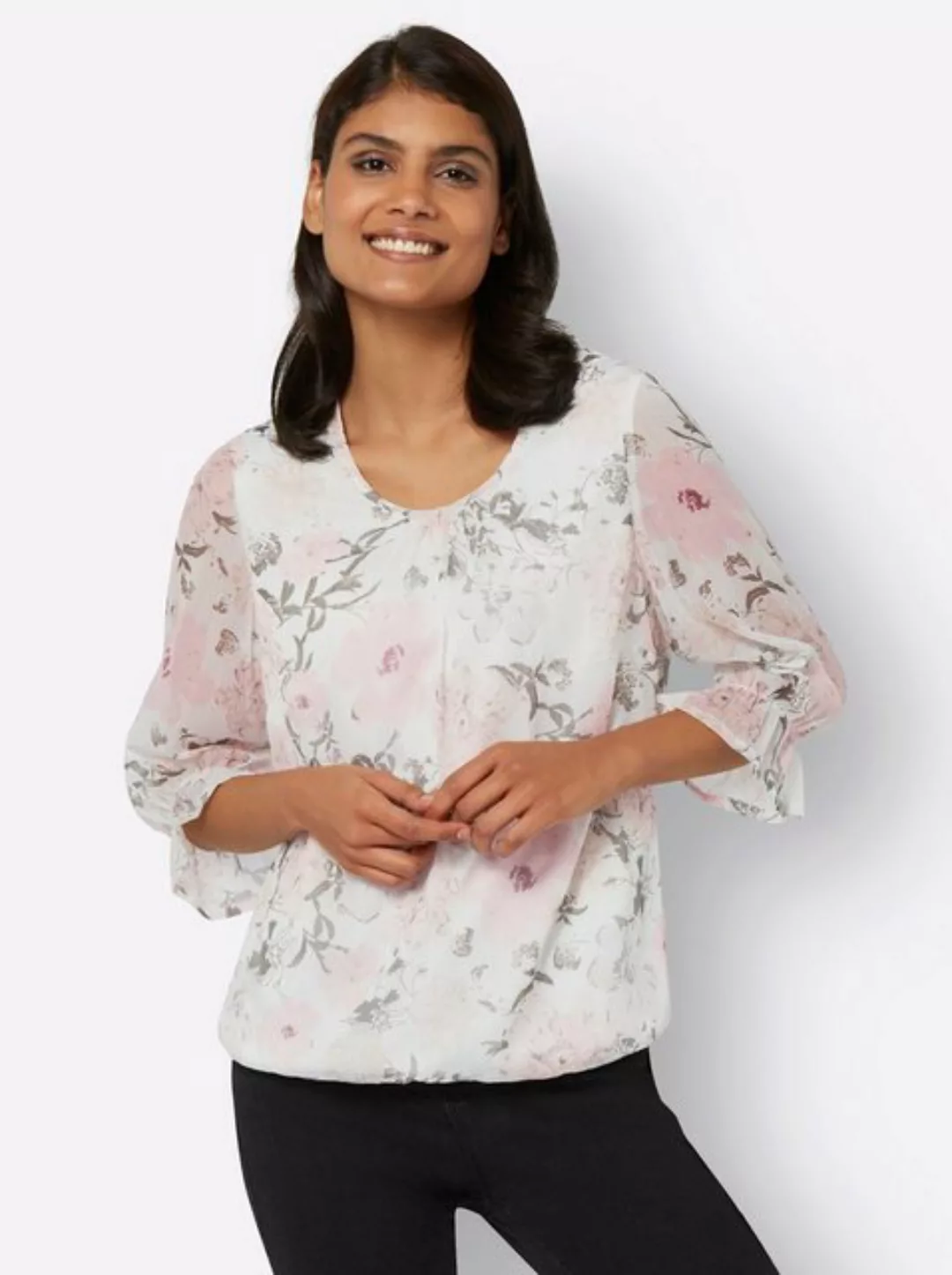 Sieh an! Klassische Bluse Druckbluse günstig online kaufen