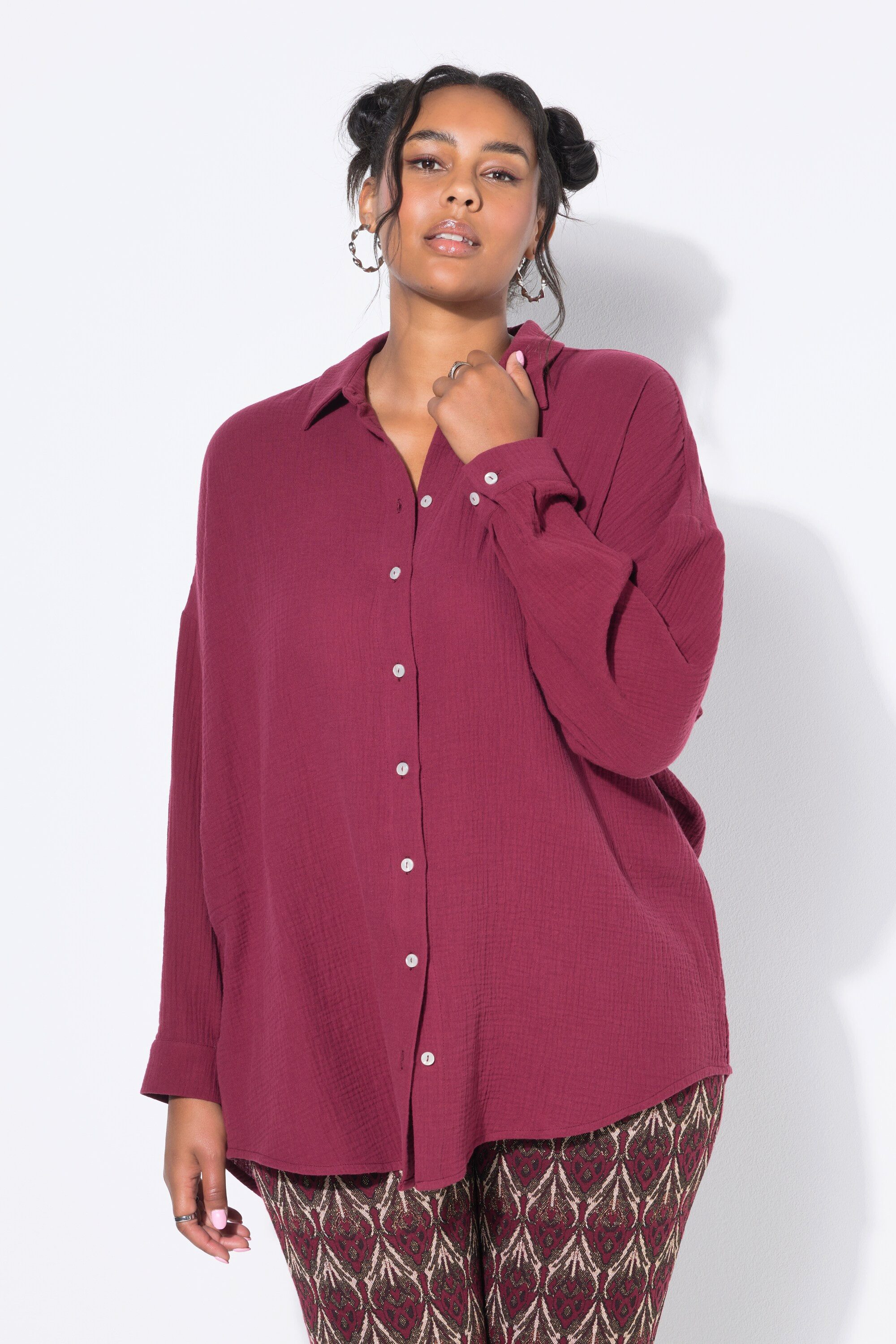 Studio Untold Hemdbluse Musselin Bluse oversized günstig online kaufen