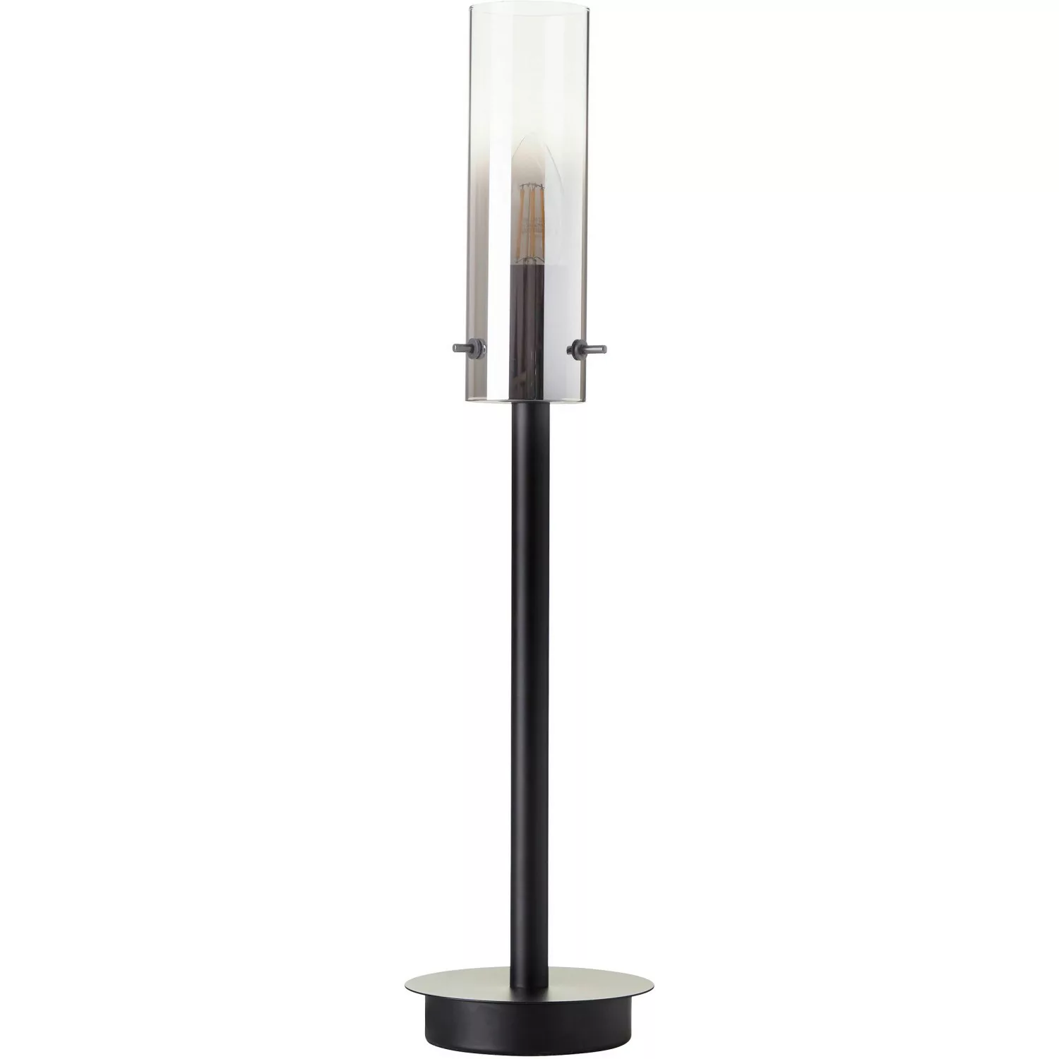 Tischleuchte Glasini, Höhe 49,5 cm, rauchgrau/schwarz, Glas günstig online kaufen