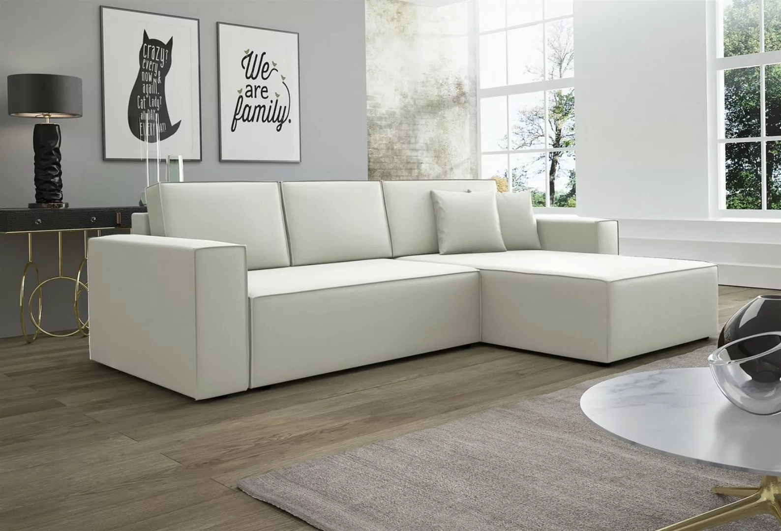 Fun Möbel Ecksofa Schlafsofa Sofa CONOR PREMIUM Stoff oder Kunstleder, inkl günstig online kaufen