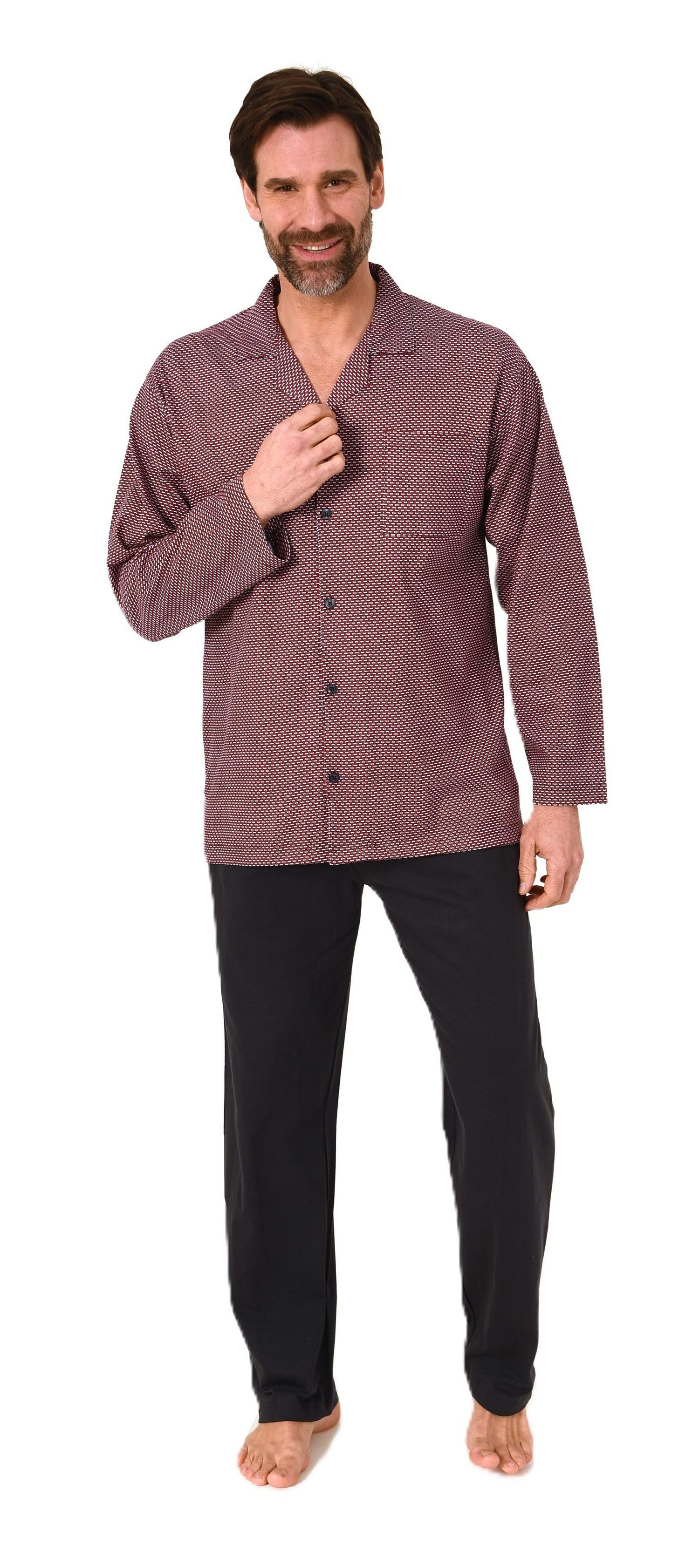 Normann Pyjama Herren Langarm Schlafanzug zum günstig online kaufen
