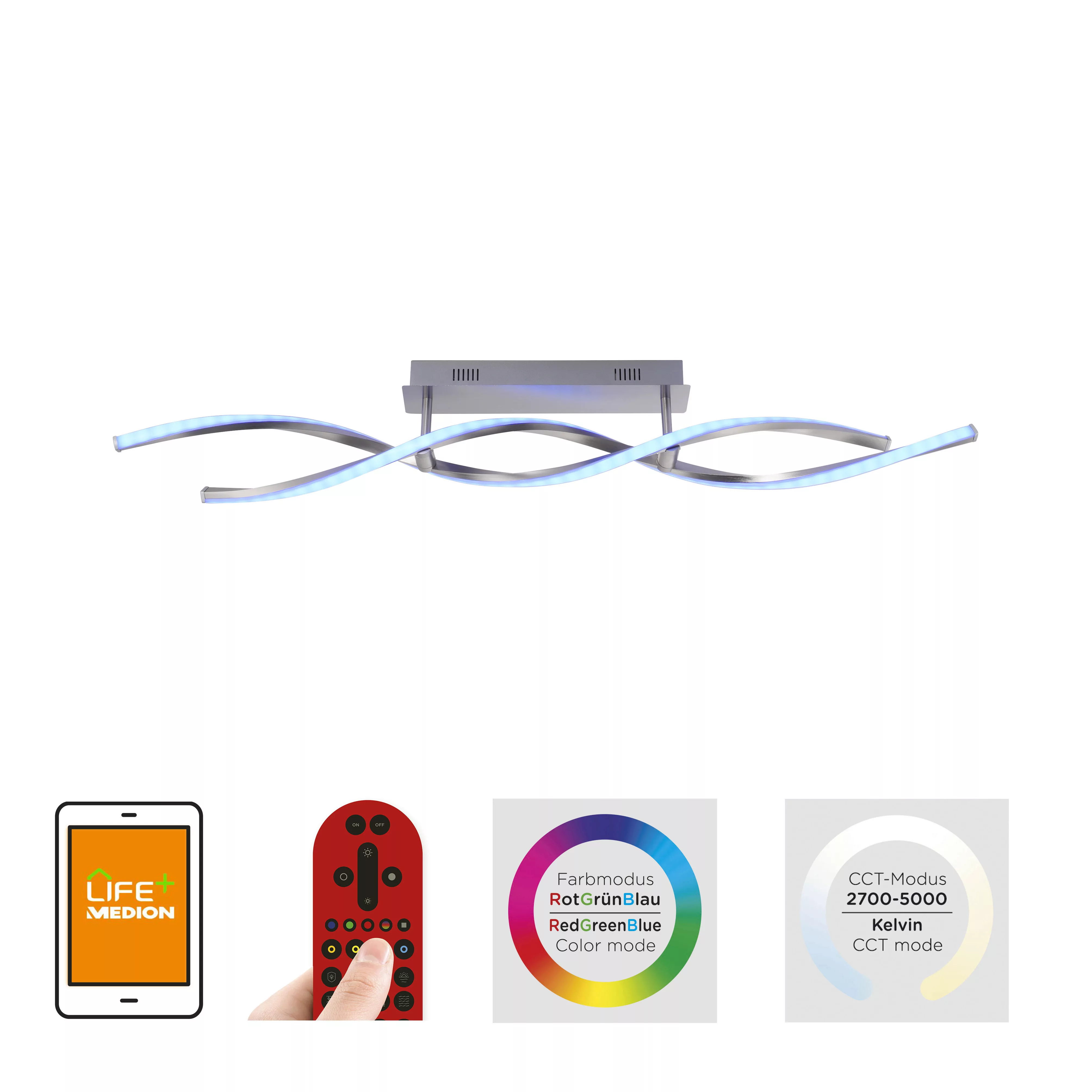 JUST LIGHT Deckenleuchte »Ls-SWING«, 2 flammig-flammig, RGB+tunable white, günstig online kaufen