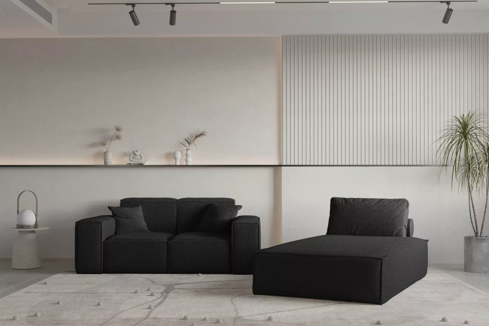 Fun Möbel Polstergarnitur Sofa-Set 2-teilig Chaiselongue und Sofa 2-Sitzer günstig online kaufen
