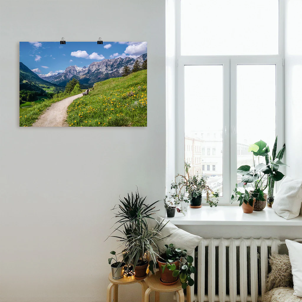 Artland Poster »Wanderweg bei Ramsau in Oberbayern«, Berge & Alpenbilder, ( günstig online kaufen