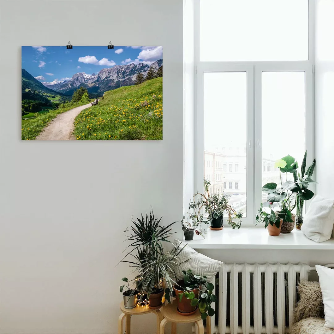 Artland Poster "Wanderweg bei Ramsau in Oberbayern", Berge & Alpenbilder, ( günstig online kaufen