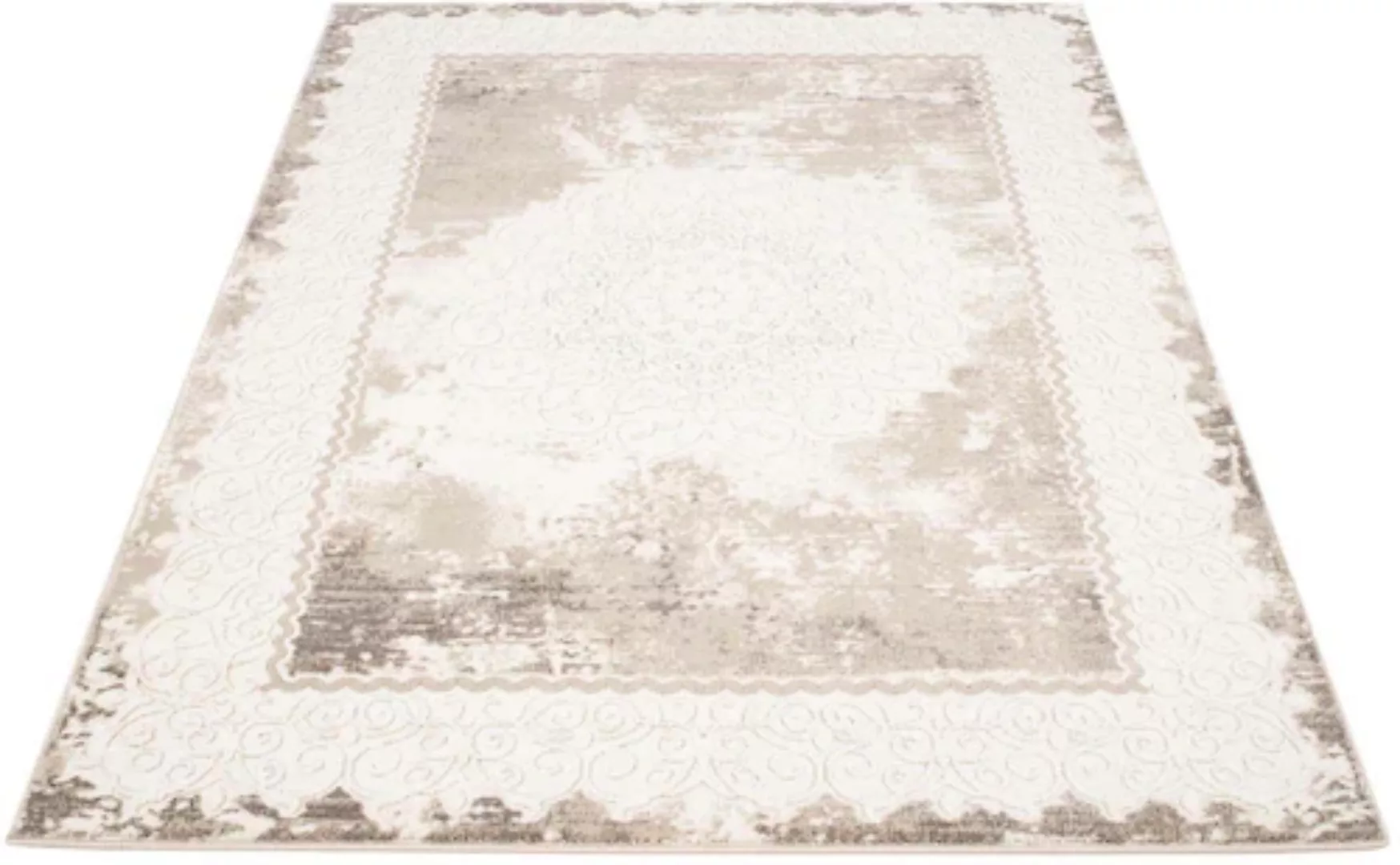 Carpet City Teppich »Platin 8058«, rechteckig, 11 mm Höhe, Kurzflor, Bordür günstig online kaufen