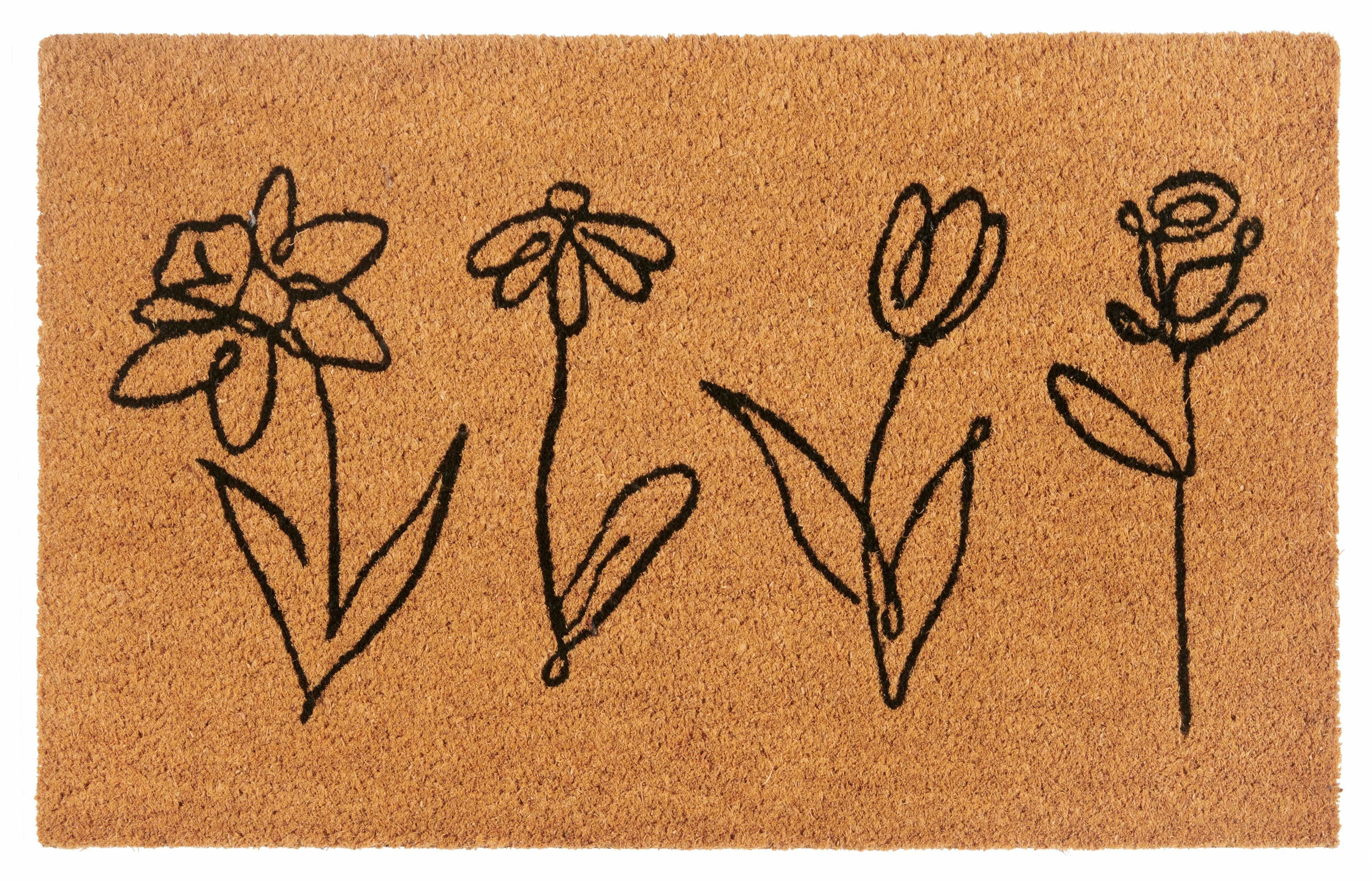 HANSE Home Fußmatte Kokos Line-Art Flowers, günstig online kaufen