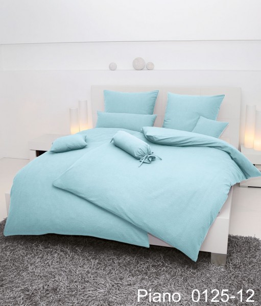 Janine Janine Mako-Soft-Seersucker Bettwäsche PIANO 0125 kristallblau Größe günstig online kaufen