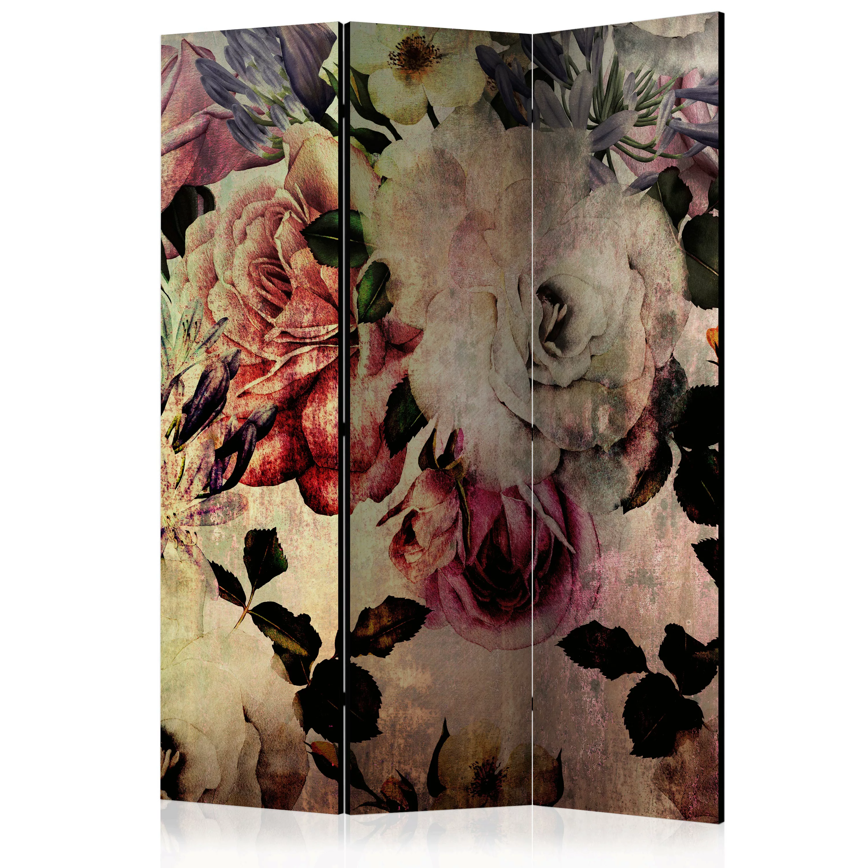 3-teiliges Paravent - Nostalgia Flowers [room Dividers] günstig online kaufen