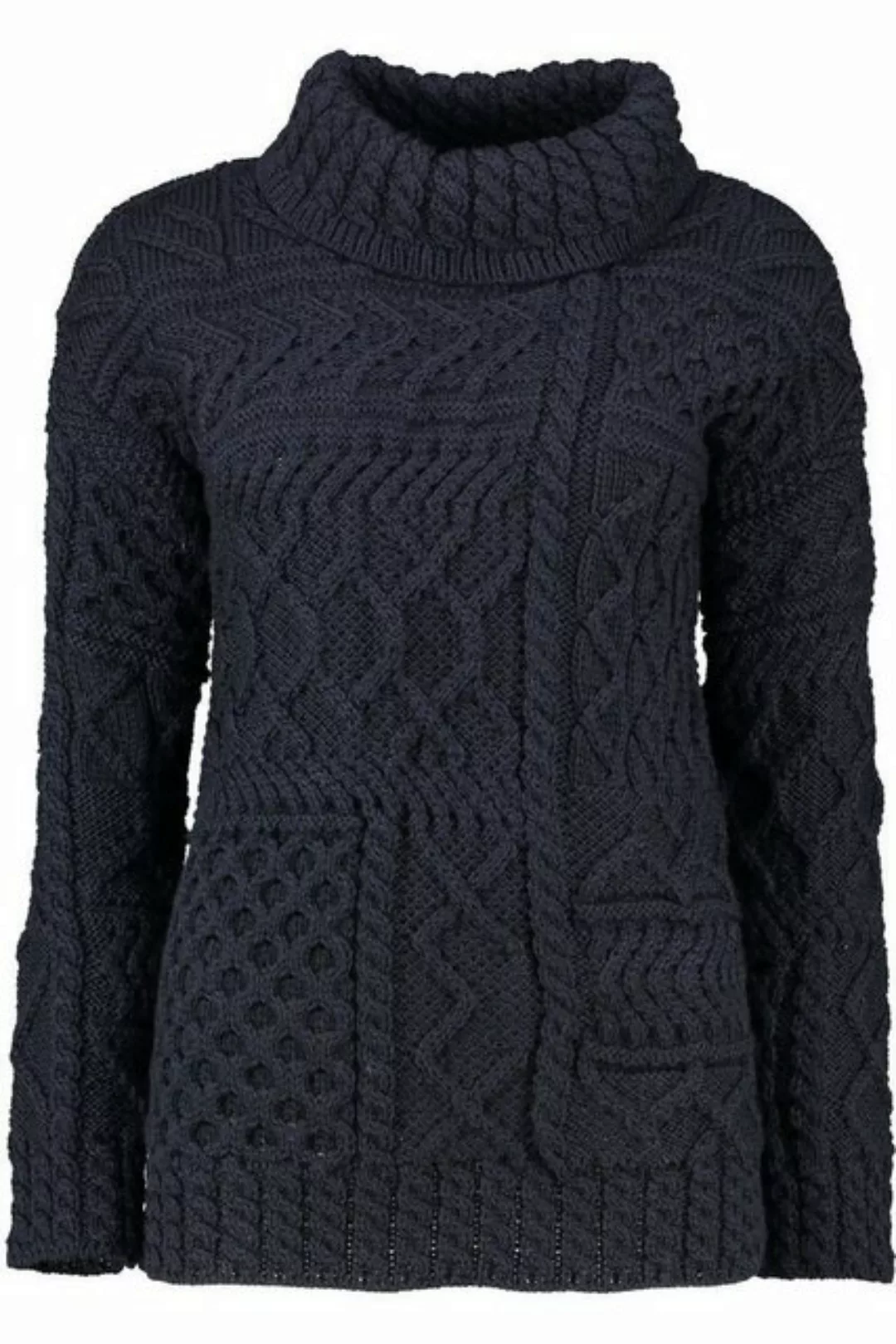 Carraig Donn Strickpullover Rollkragen-Pullover marine im typischen Irland günstig online kaufen