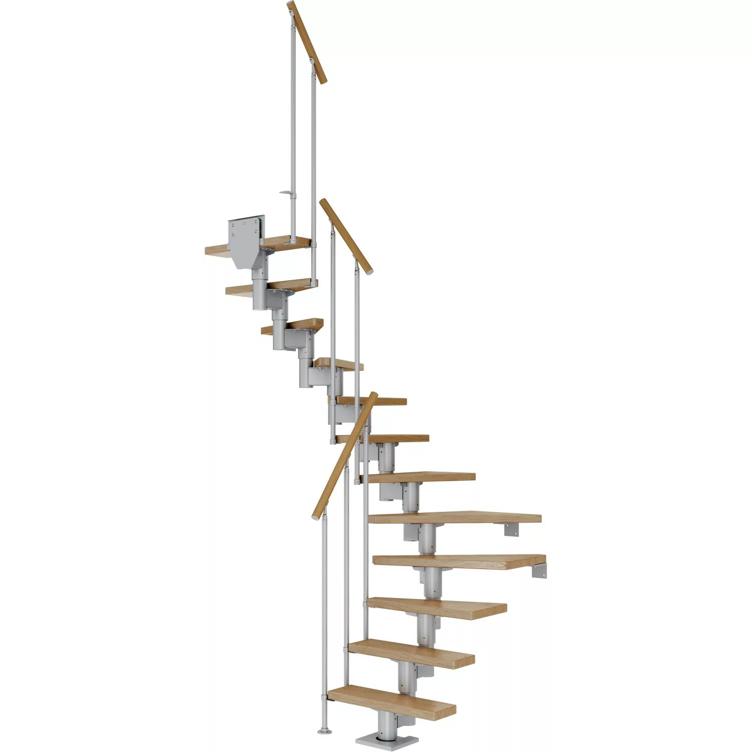 Dolle Mittelholmtreppe Dublin Eiche Perlgrau GH bis 292 cm 1/2 Gewendelt 65 günstig online kaufen