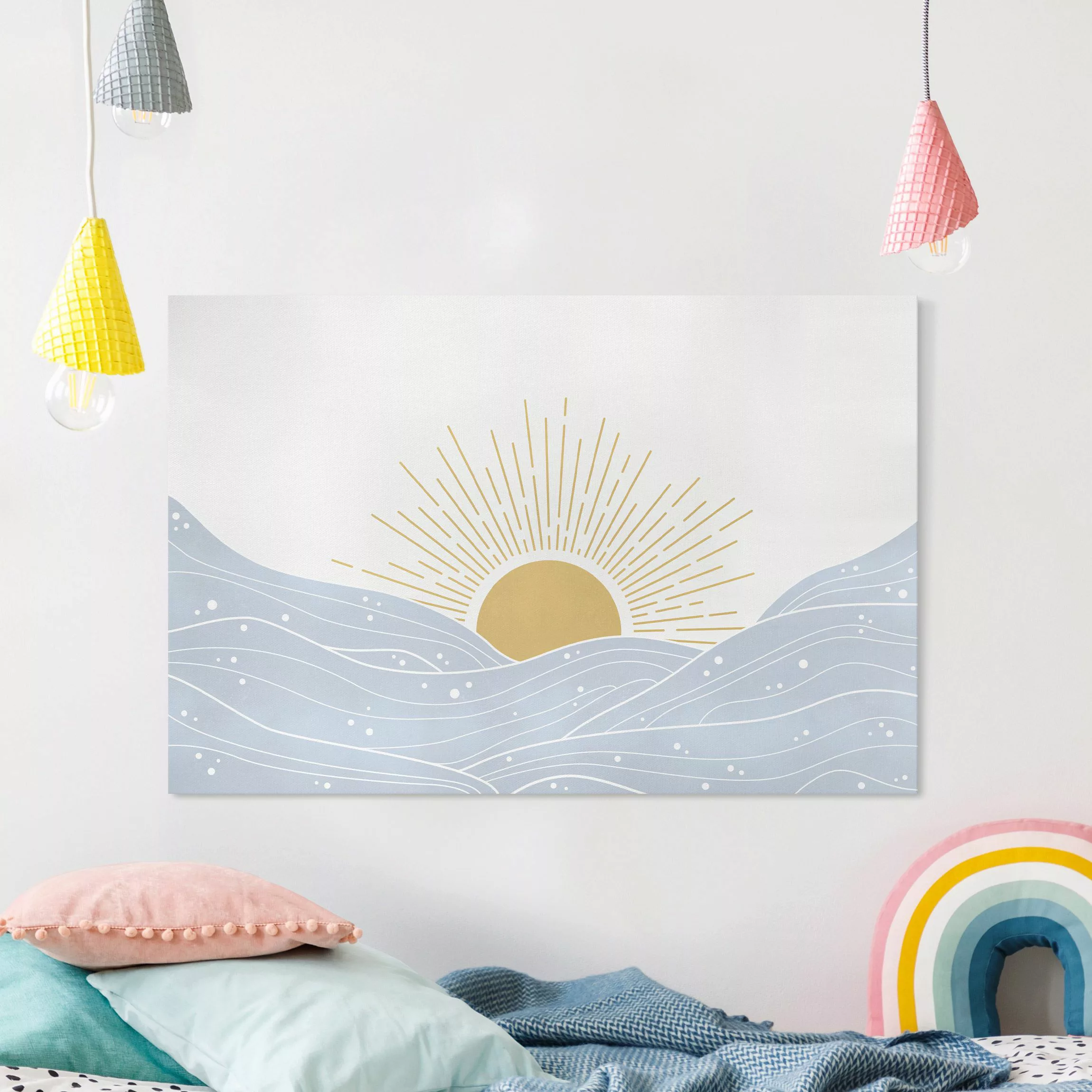 Leinwandbild Boho Sonnenuntergang über dem Meer günstig online kaufen