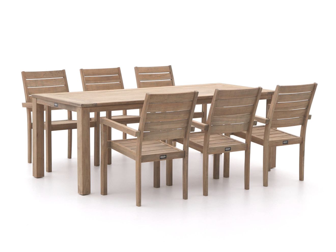 ROUGH-S 220x90 cm Gartenmöbel-Set 7-teilig stapelbar günstig online kaufen