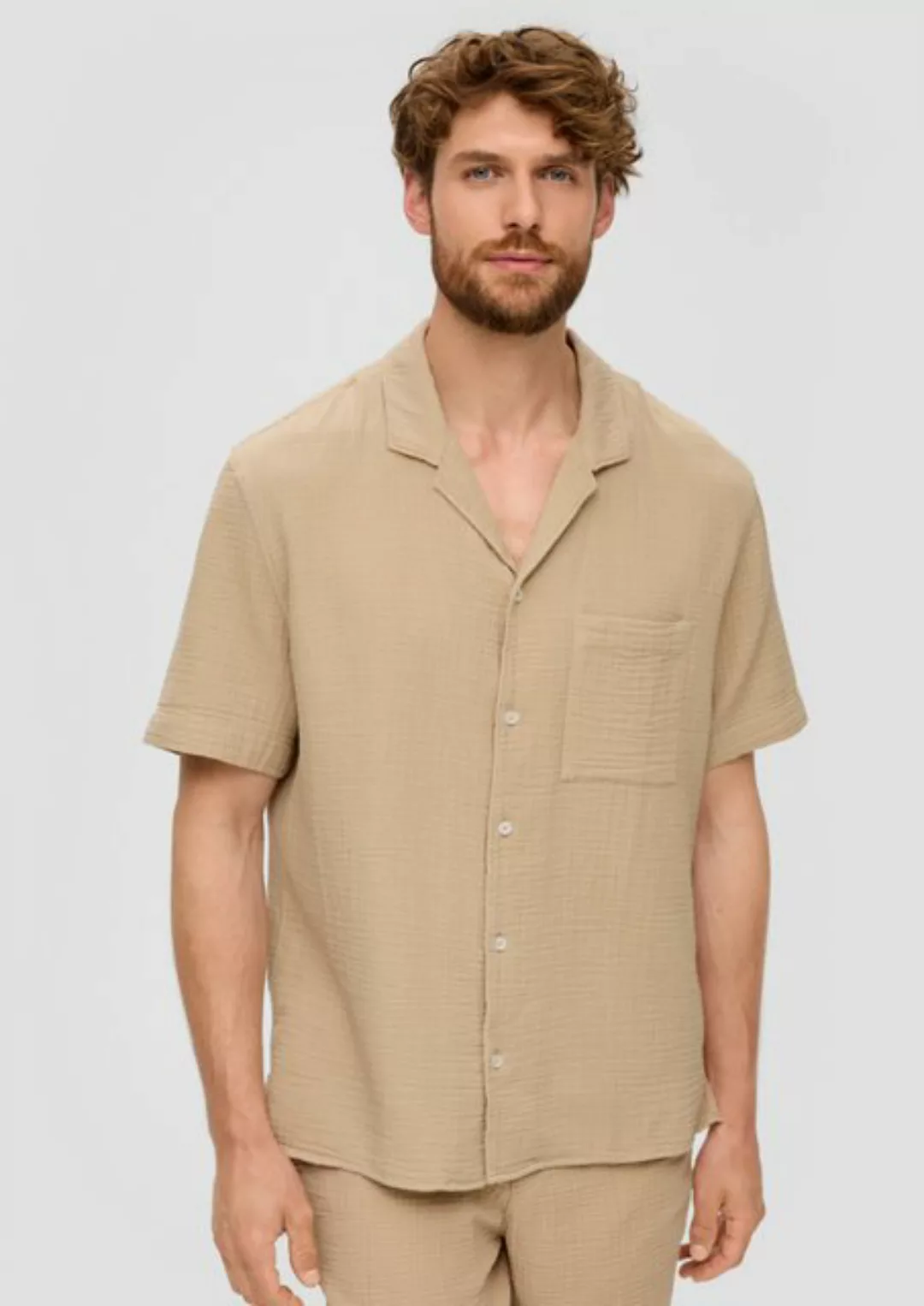 s.Oliver Kurzarmhemd Luftiges Resorthemd aus Musselin Garment Dye günstig online kaufen