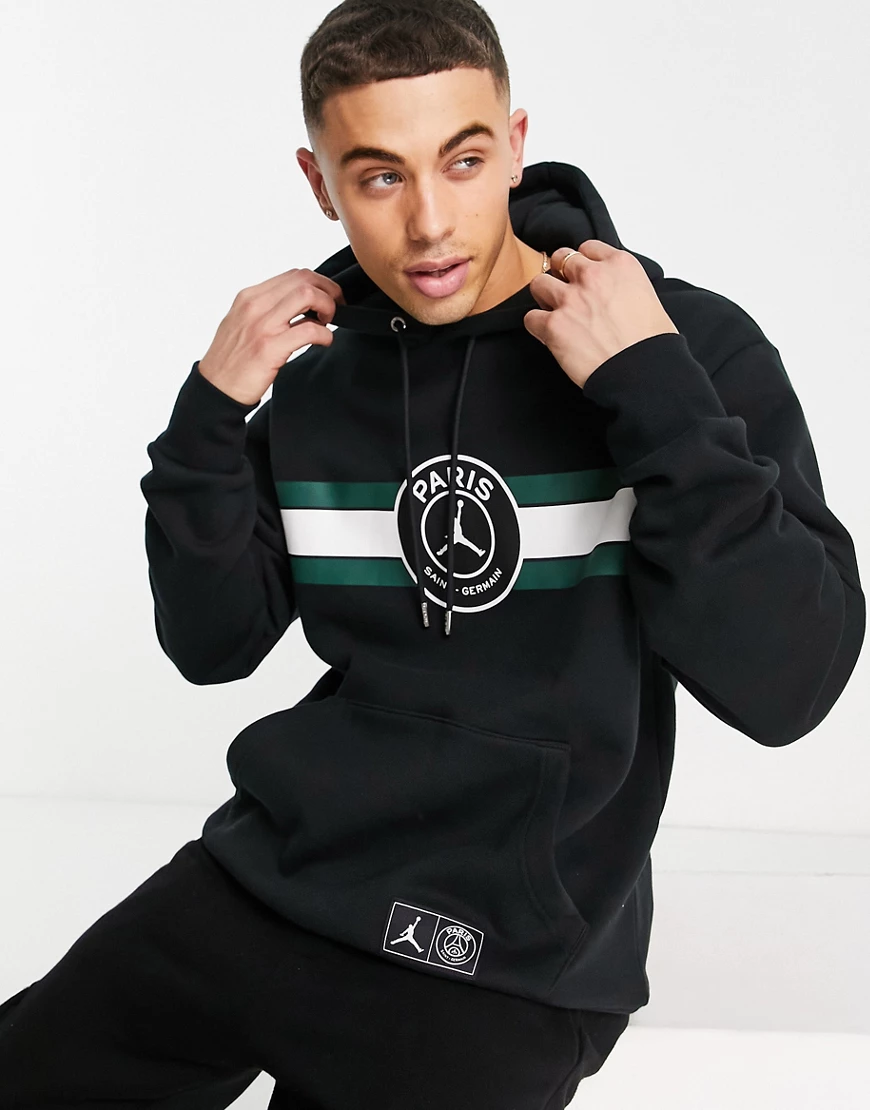 Nike – Jordan – Paris Saint-Germain – Kapuzenpullover in Schwarz günstig online kaufen