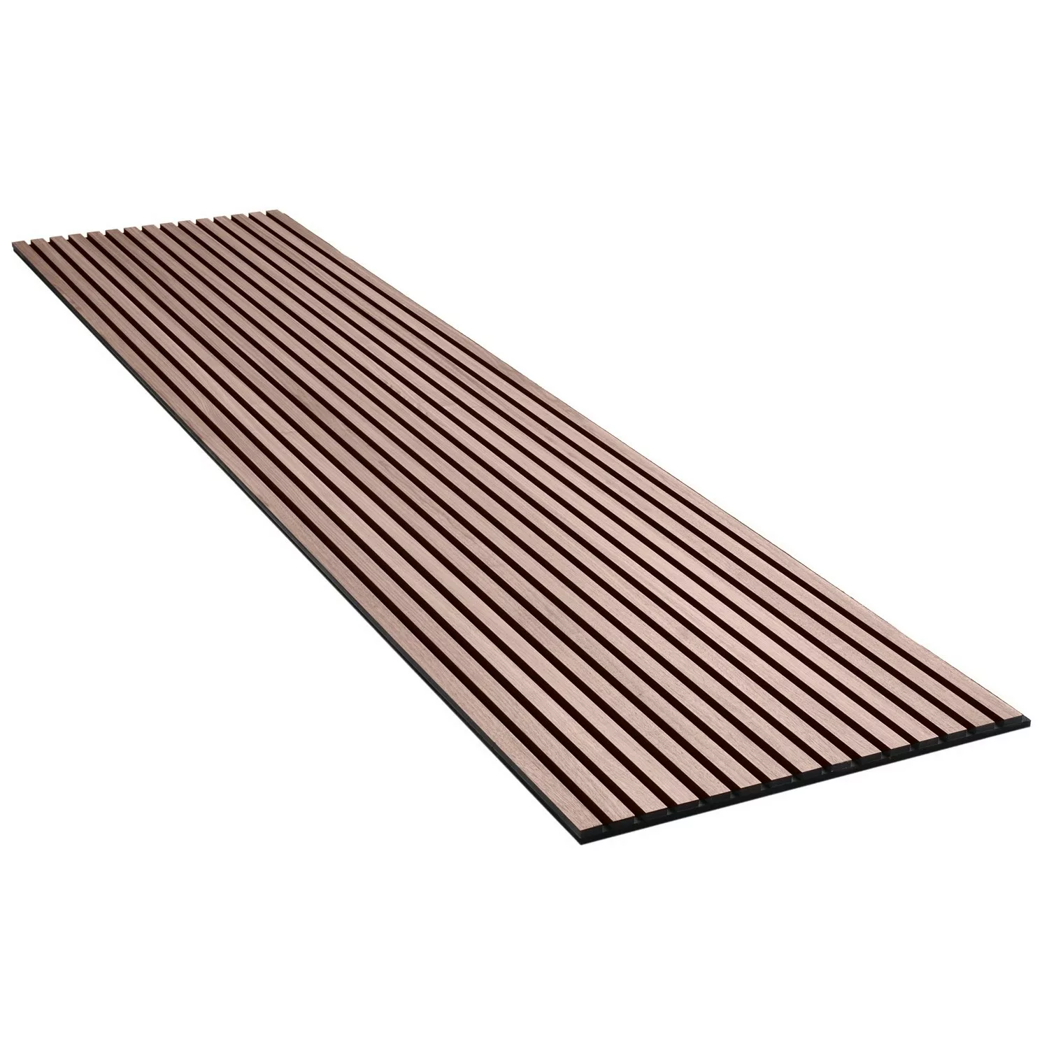 Akustikpaneel Wandverkleidung Walnuss Natur MDF Akustikfilz Schwarz 240 cm günstig online kaufen