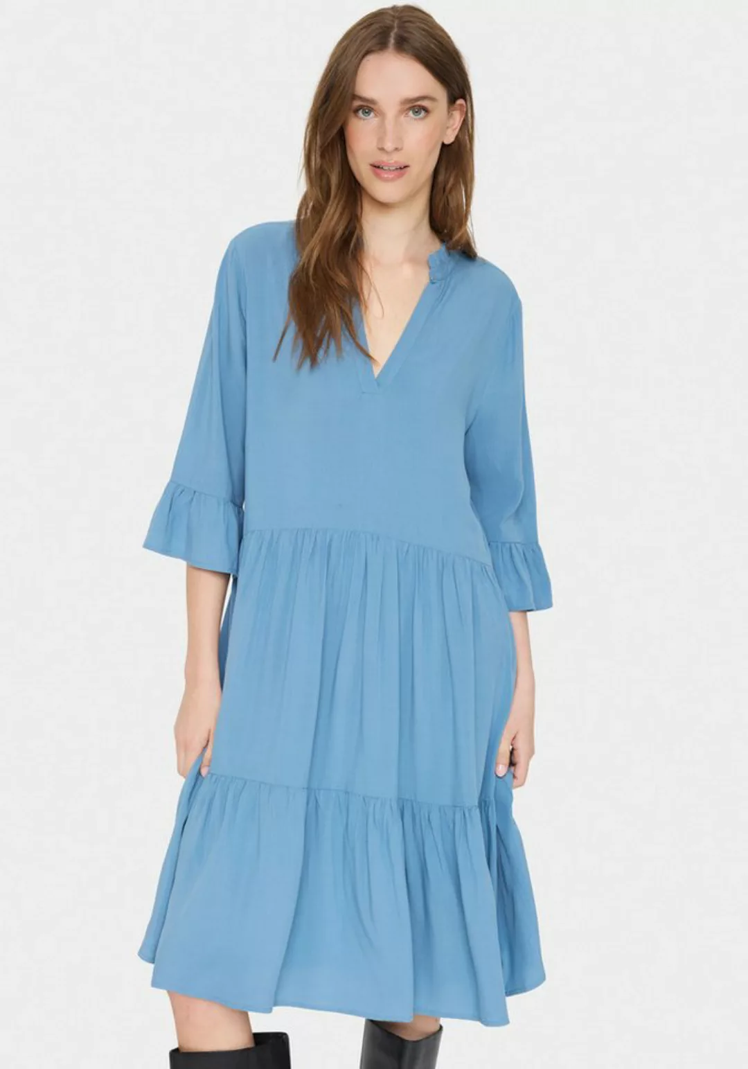 Saint Tropez Sommerkleid EdaSZ Dress mit Volant und 3/4 Ärmel günstig online kaufen