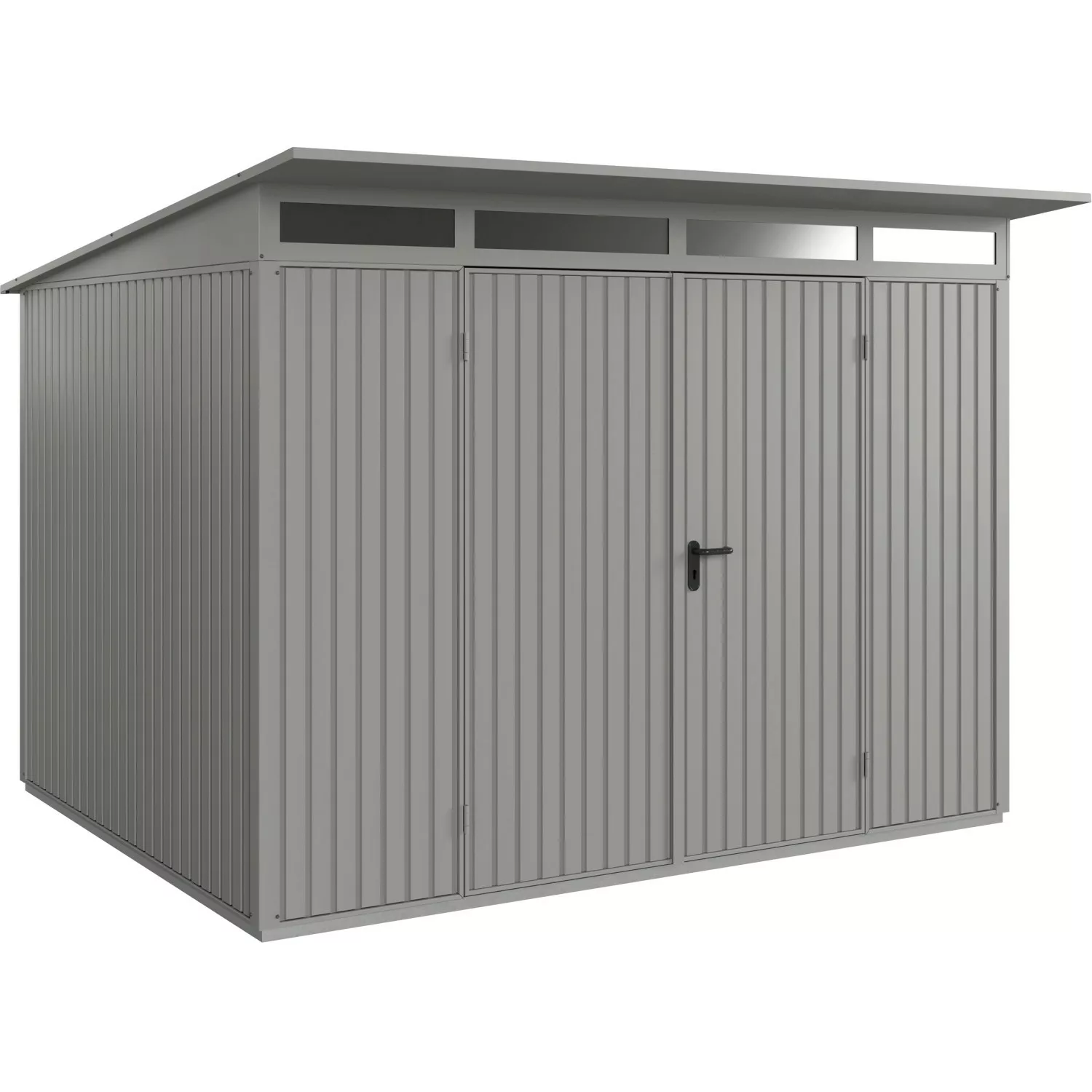 Ecostar Gerätehaus Trend mit Pultdach Typ 3 RAL9007 Graualuminium Doppeltür günstig online kaufen