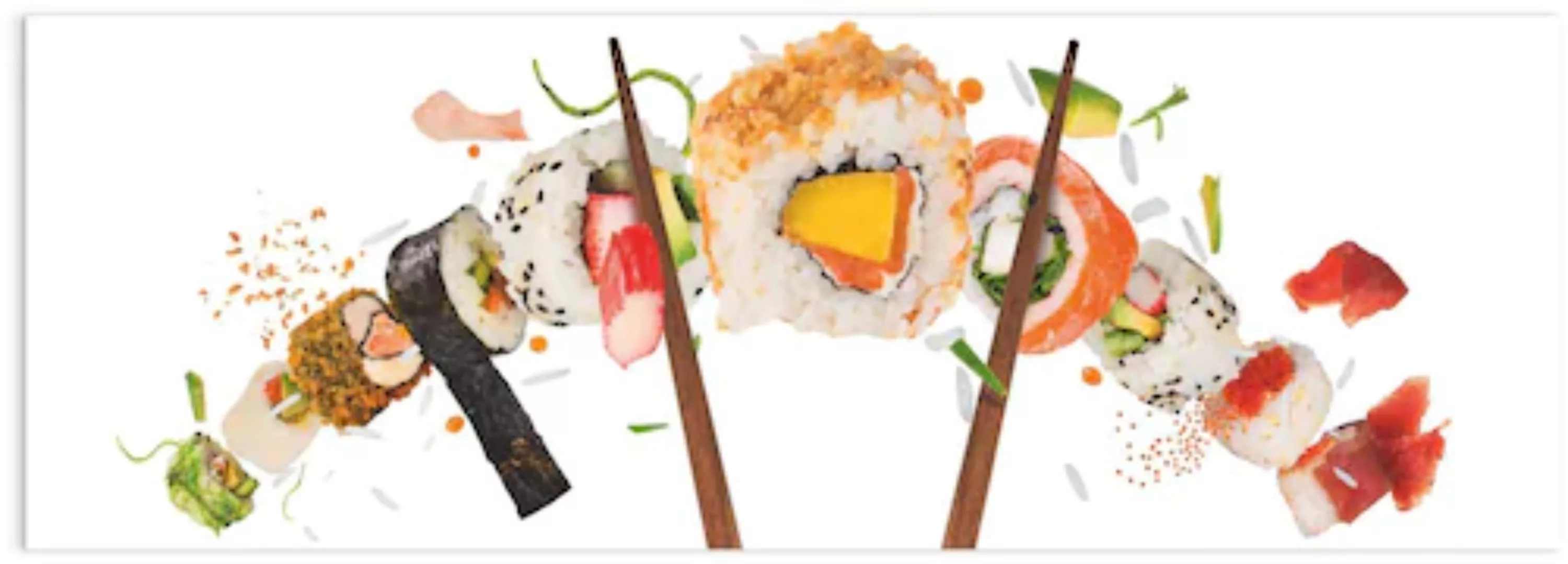 Reinders Glasbild "Glasbild Sushi Gesund - Fisch - Reis - Japanisch", Essen günstig online kaufen