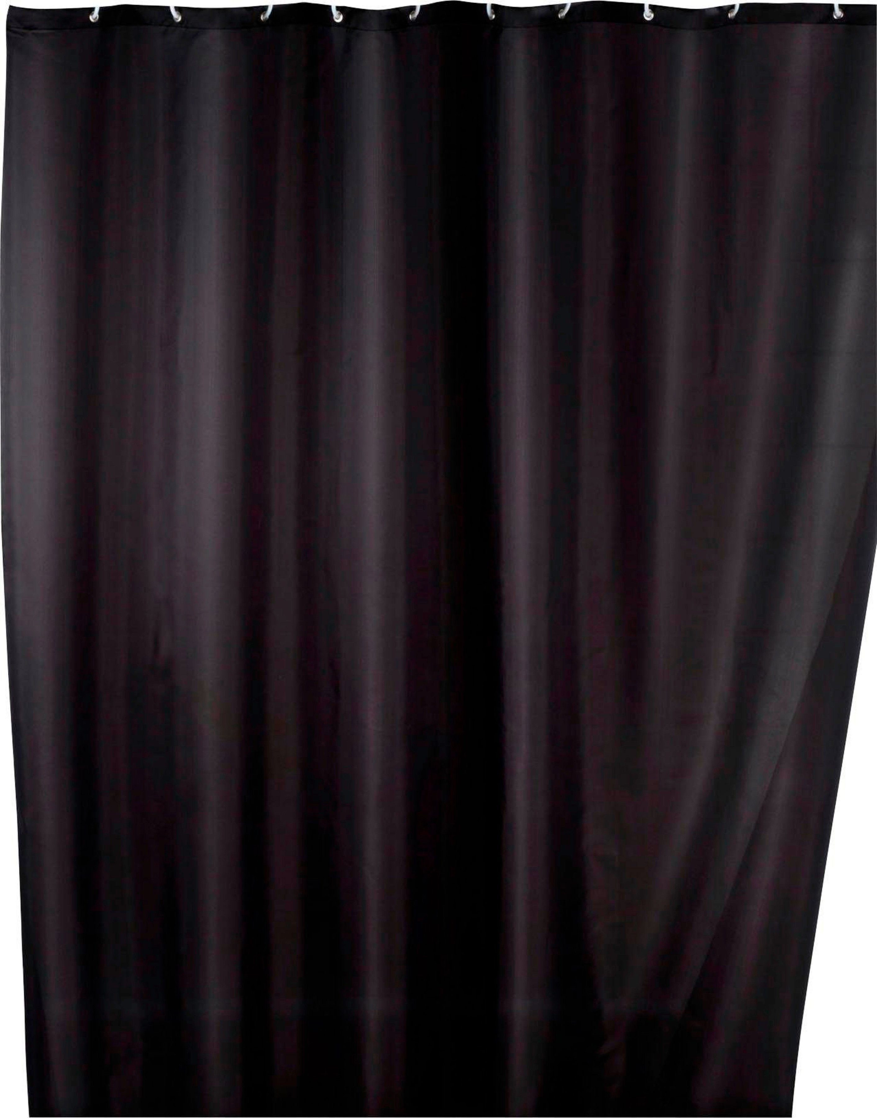 WENKO Duschvorhang Uni Black Breite 180 günstig online kaufen