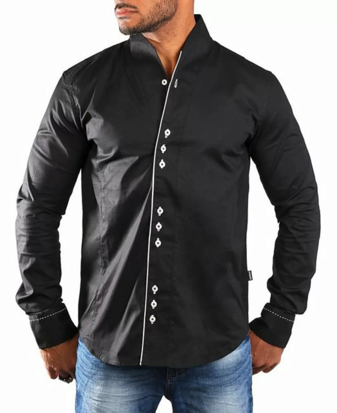 CARISMA Langarmhemd Herren langarm Stehkragen Hemd H-902-regular fit Regula günstig online kaufen