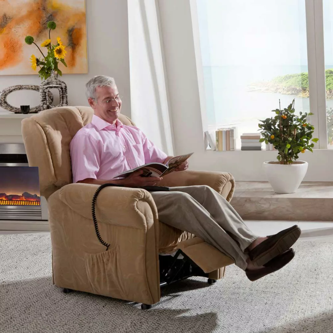 TV Sessel mit Federkern beige günstig online kaufen