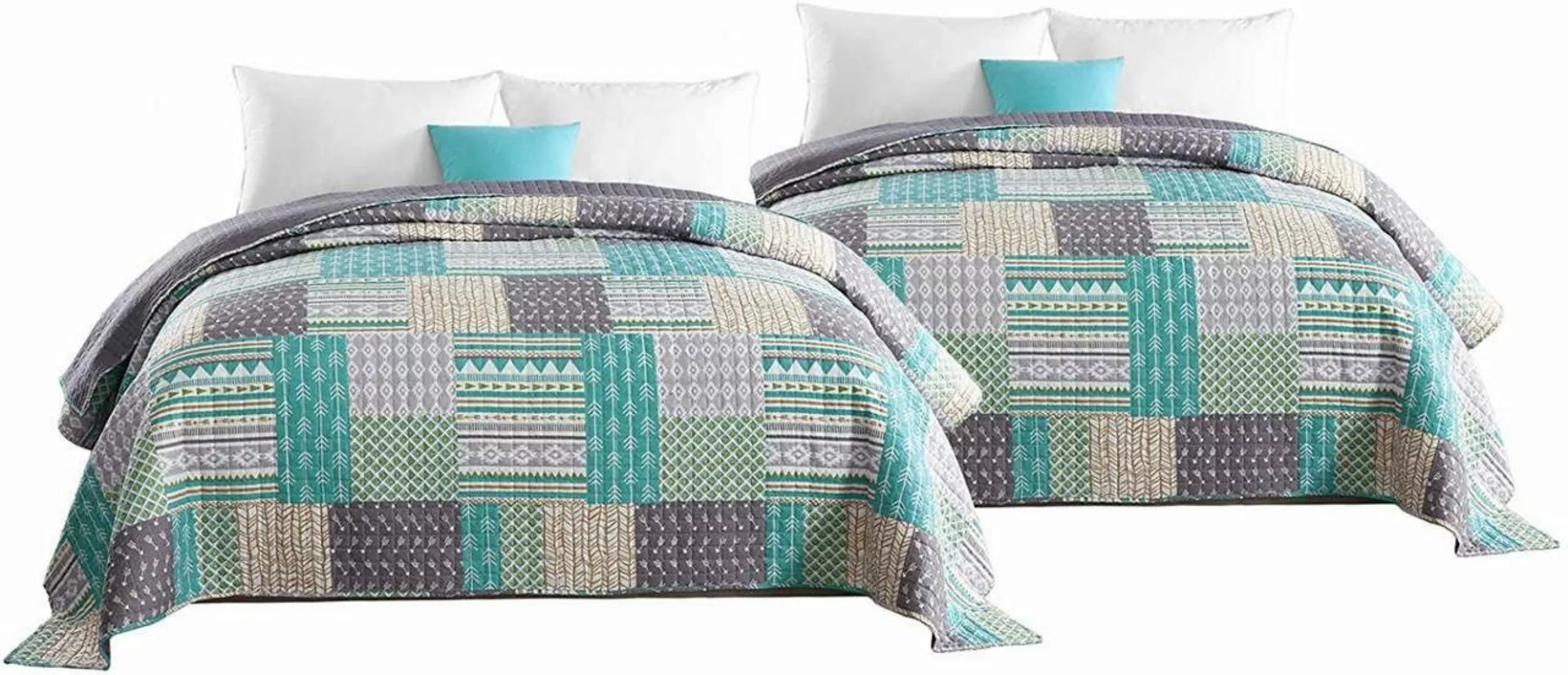 Woltu Tagesdecke, 2 x Bettüberwurf Doppelbett günstig online kaufen