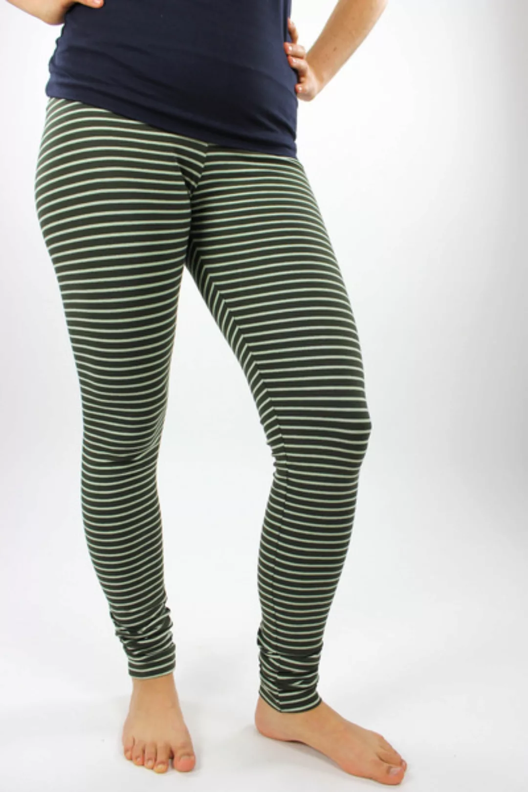 Damen-leggings Grün Gestreift günstig online kaufen