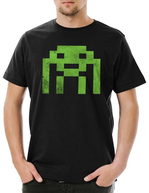 Urban Backwoods Print-Shirt Alien Invader Herren T-Shirt Retro Gaming Gamer günstig online kaufen