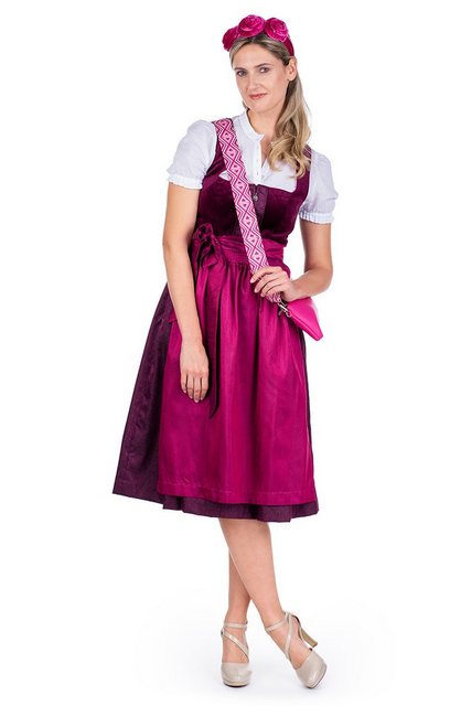 Spieth & Wensky Dirndl Samt Dirndl 2tlg. - BUCHSBAUM - beere günstig online kaufen