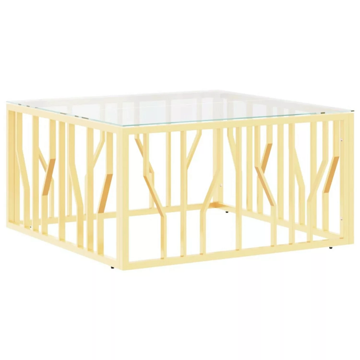 vidaXL Couchtisch Golden 80x80x40 cm Edelstahl und Glas Modell 3 günstig online kaufen