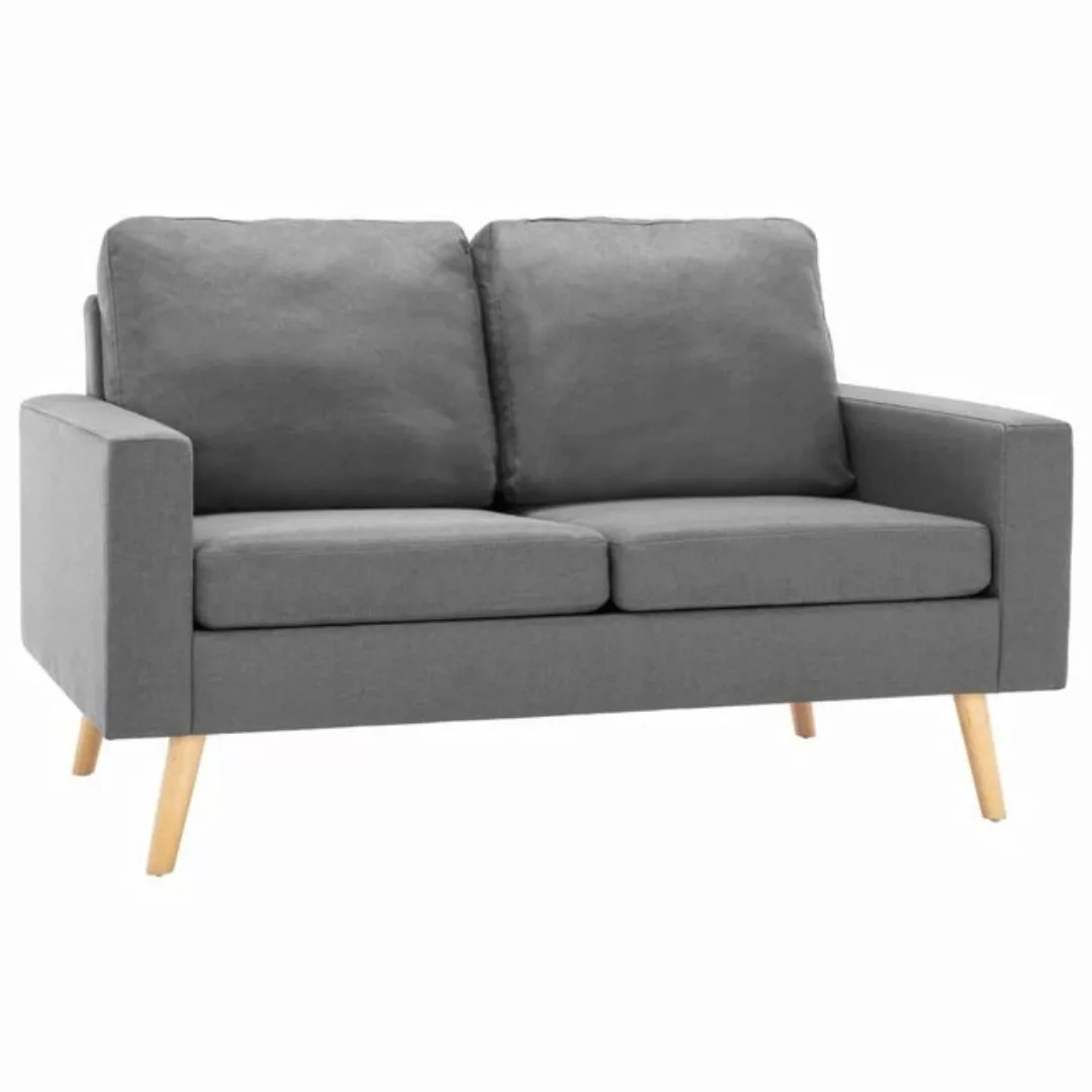 vidaXL Sofa 2-Sitzer-Sofa Hellgrau Stoff Couch günstig online kaufen