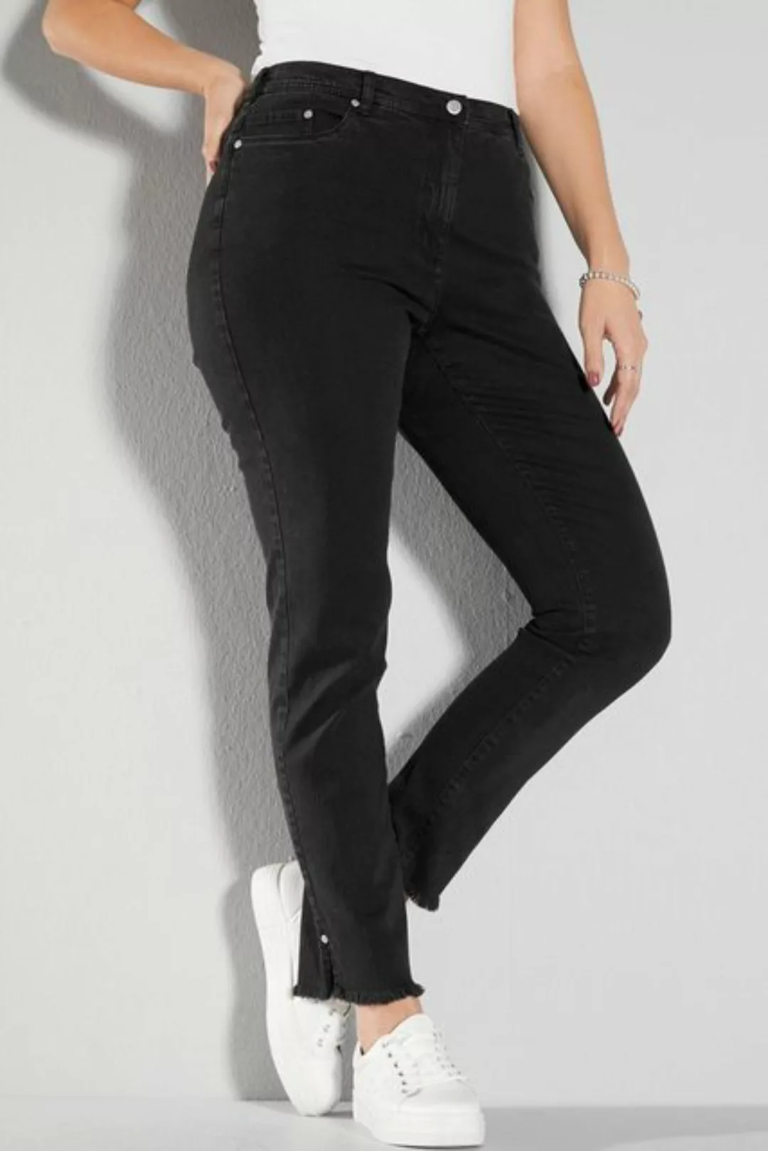 MIAMODA Regular-fit-Jeans Jeans Slim Fit Fransensaum 5-Pocket günstig online kaufen