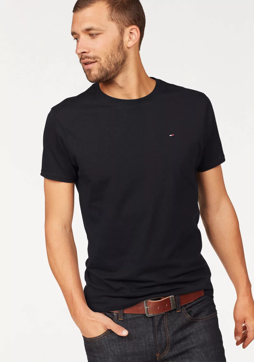 Tommy Jeans T-Shirt TJM ESSENTIAL SOLID TEE Regular Fit mit Rundhalsausschn günstig online kaufen