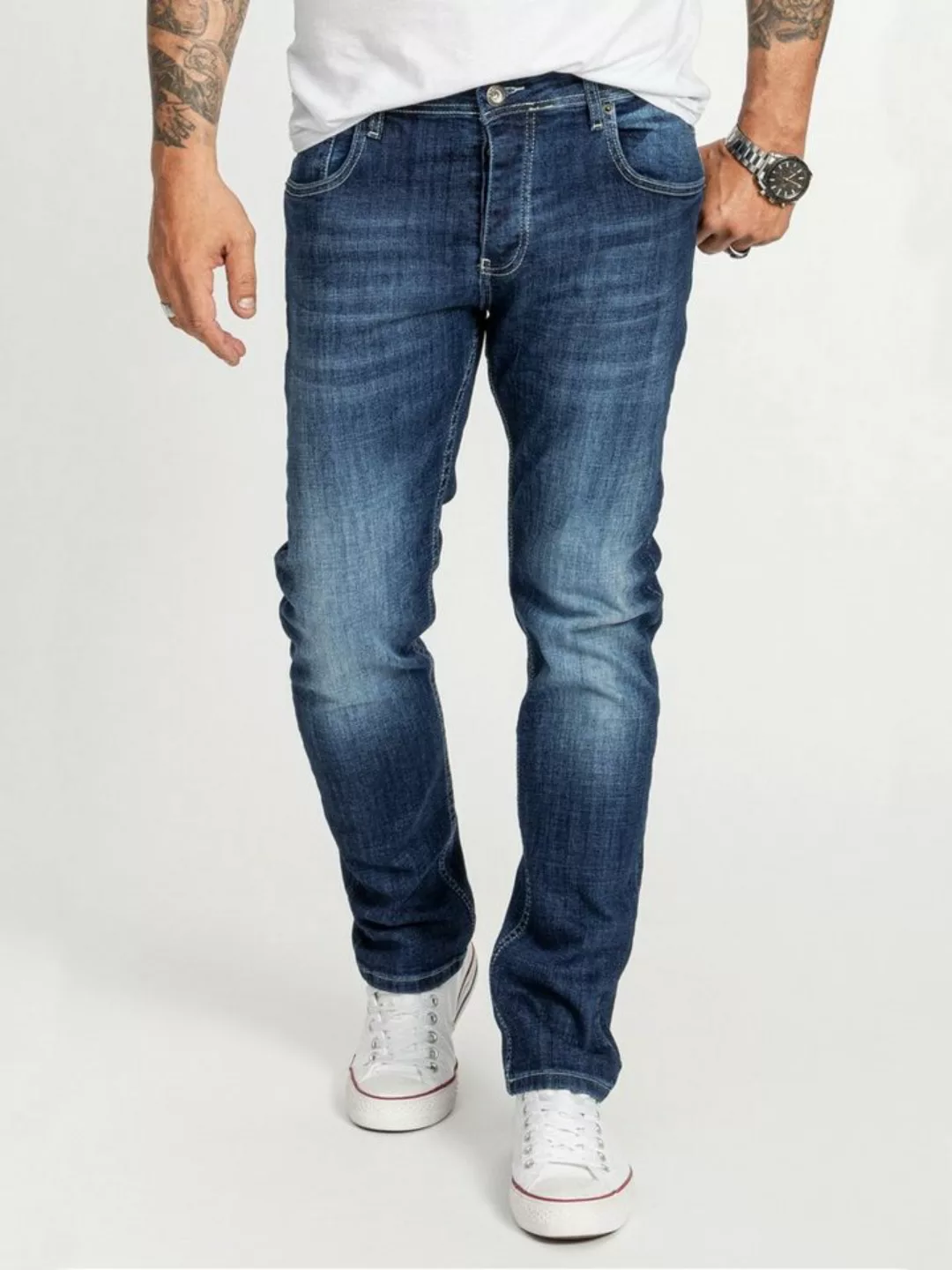 Rock Creek Regular-fit-Jeans Herren Jeans Stonewashed Blau RC-2411 günstig online kaufen