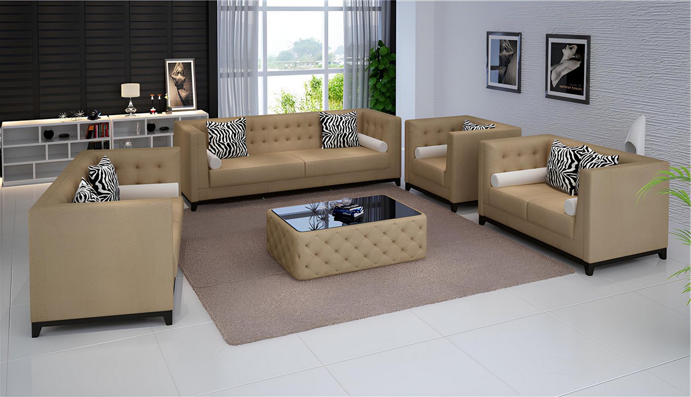 Xlmoebel Sofa Modernes Ledersofa mit Sitzpolstern für zwei Personen - Couch günstig online kaufen