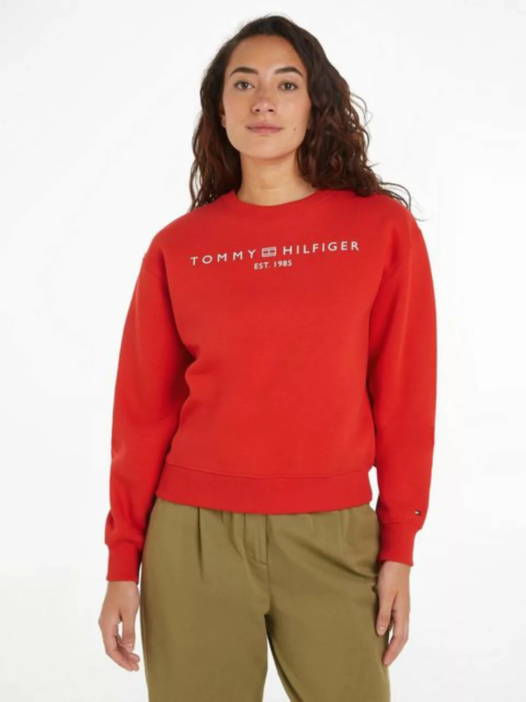 Tommy Hilfiger Sweatshirt MDRN REG CORP LOGO C-NK SWTSHRT im hüftlangen Sch günstig online kaufen