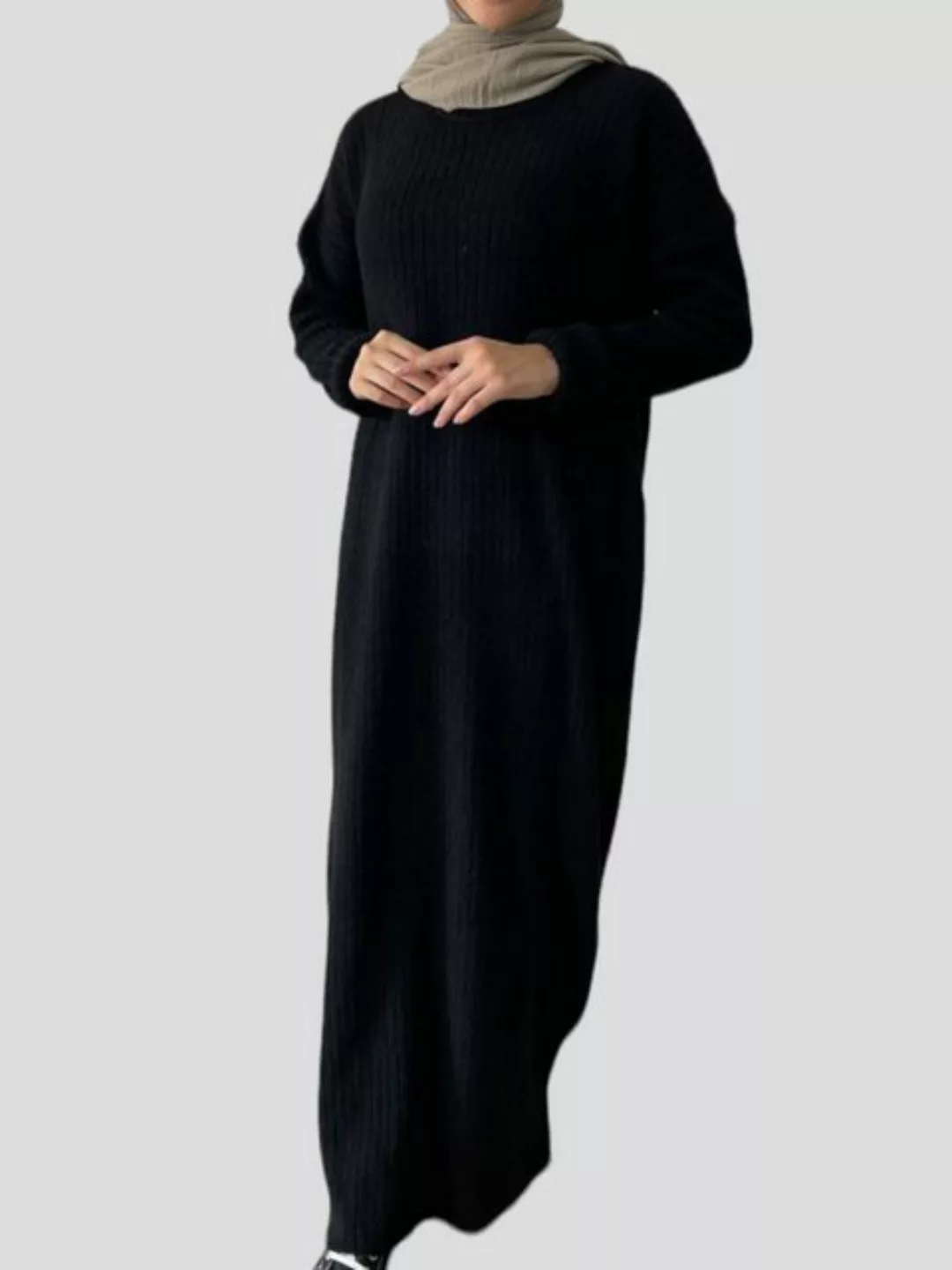 Aymasal Longpullover Pulloverkleid Kleid Langkleid Langpullover Abaya Baumw günstig online kaufen