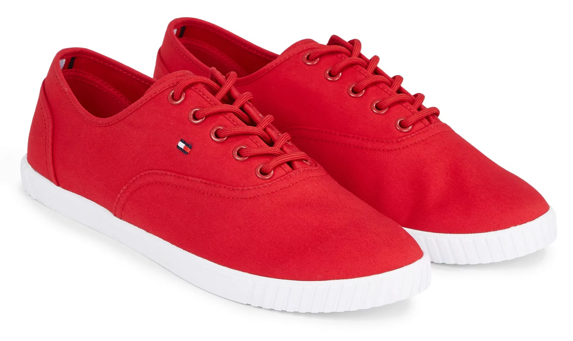 Tommy Hilfiger Sneaker "CANVAS LACE UP SNEAKER", in schmaler Form, Freizeit günstig online kaufen