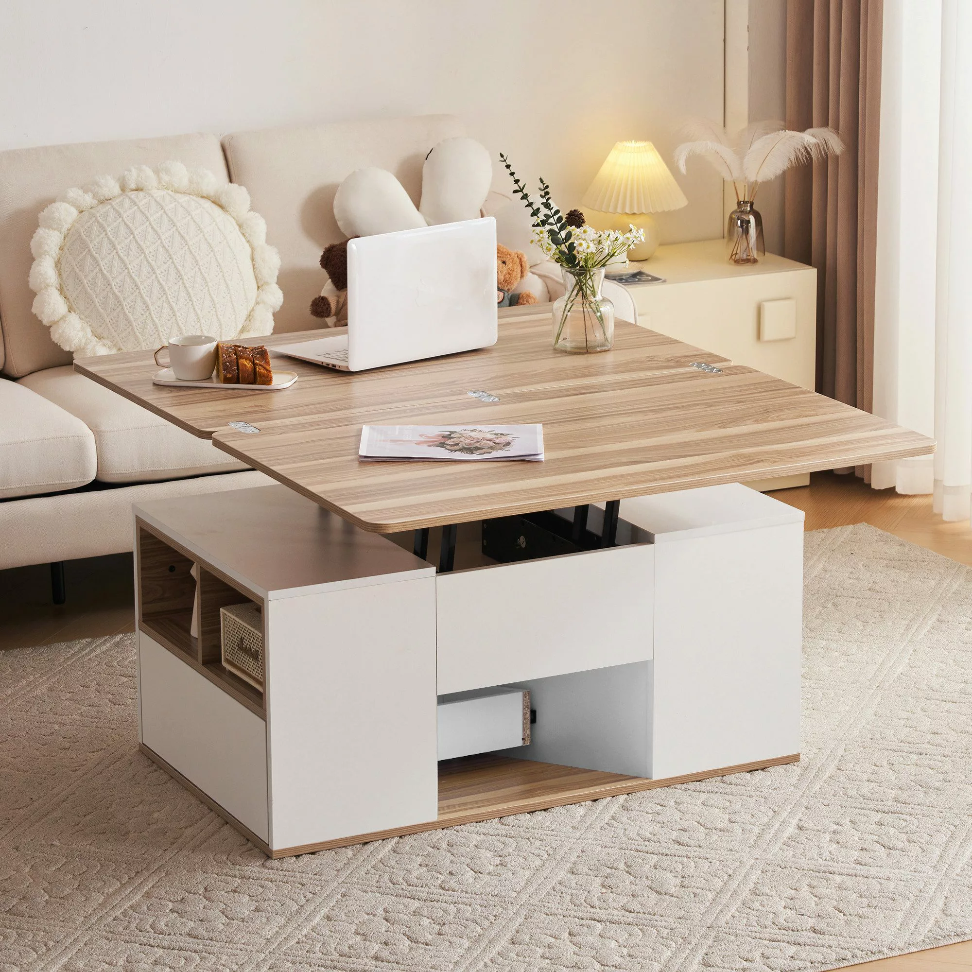 MODFU Couchtisch Multifunktions-Couchtisch (Couchtisch mit Schubladen, günstig online kaufen