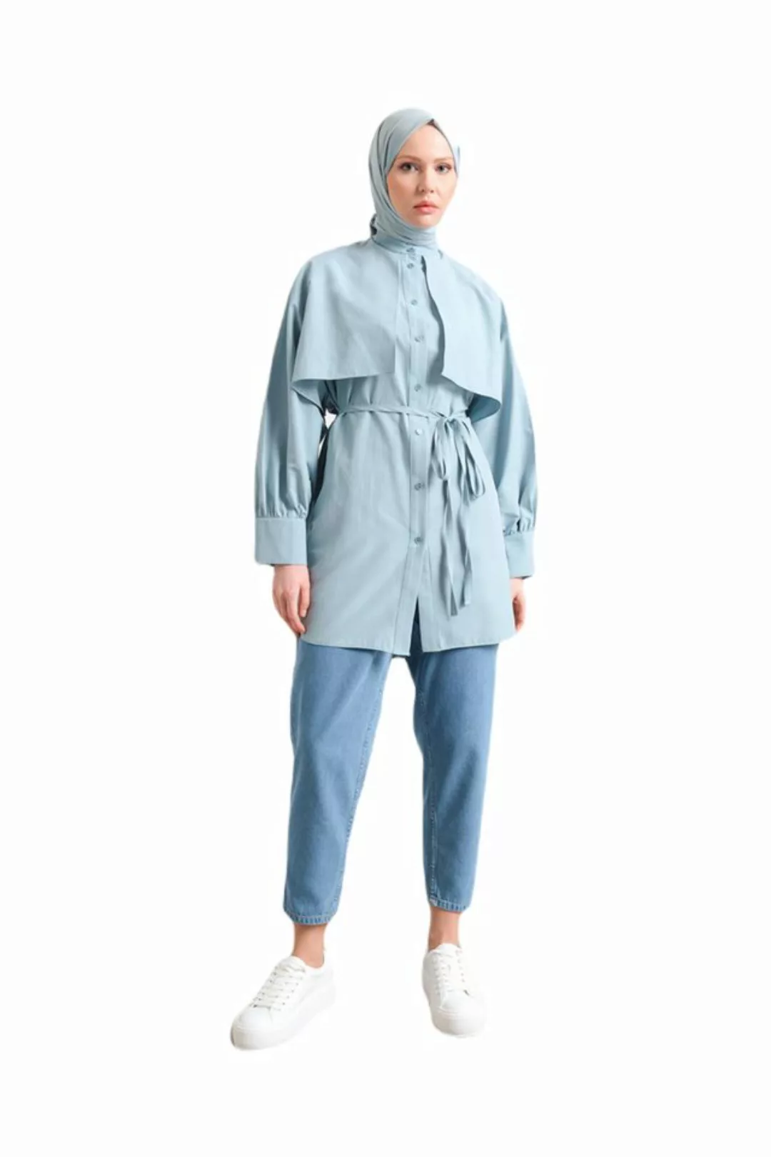 ARMİNE Hemdblusenkleid geknöpft Trenchcoat Damen lang, Gürtel detailliert, günstig online kaufen