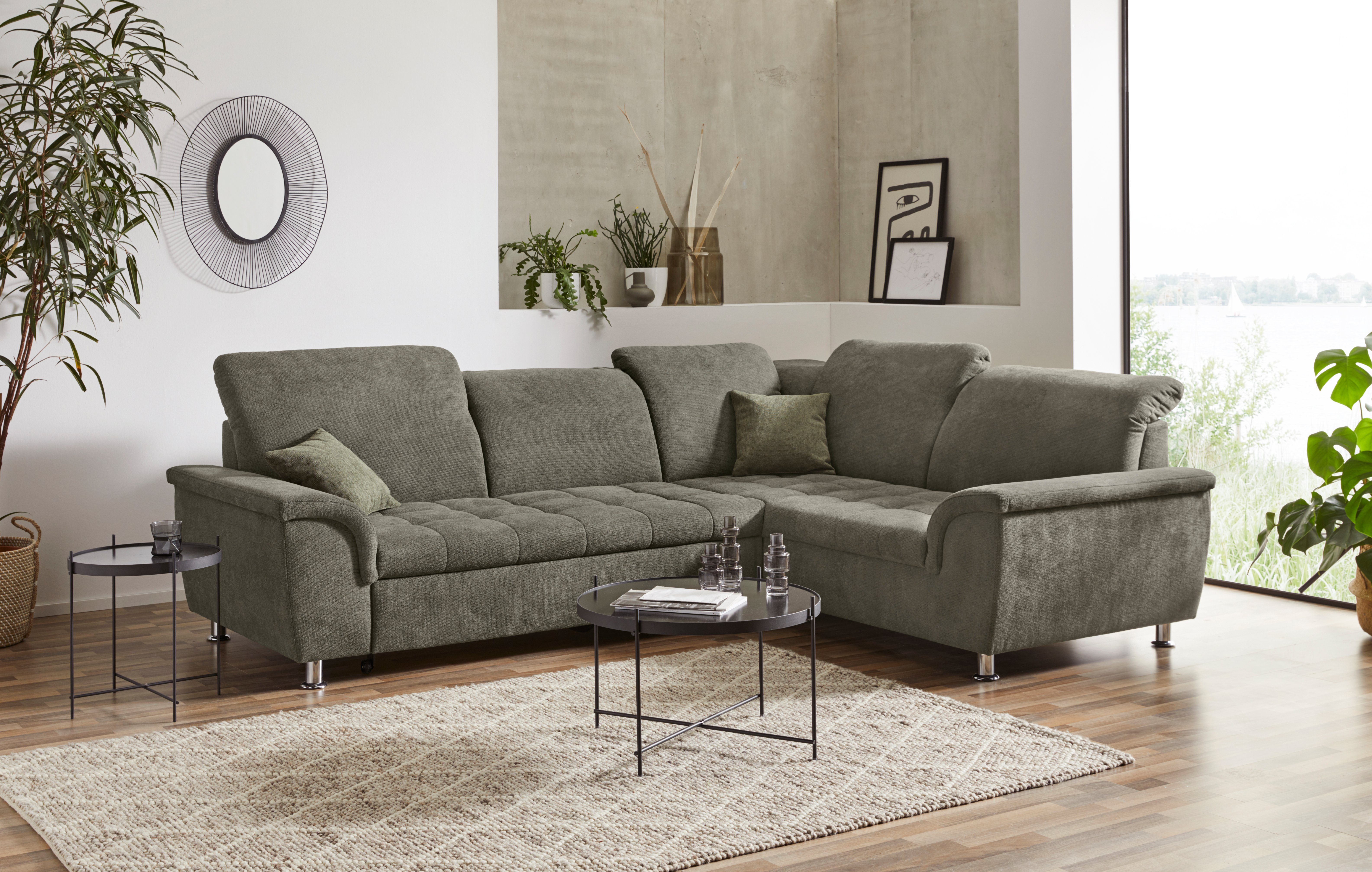 DOMO collection Ecksofa "Franzi, zeitlos und elegant, moderne Sitzheftung, günstig online kaufen